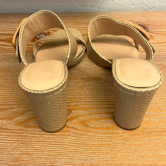 VERONICA BEARD Galoma Heeled Textured Leather Sandal - Coco - 8.5 - Picture 7 of 10